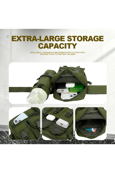 Chaolizi Tactical Waist Bag with Water Bottle Holder Adjustable Belt Outdoor Hiking Camping Fanny Pack Multi Pockets Utility Hip Bag