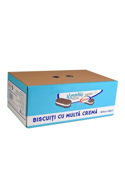 Tecsa Biscuiți cu cremă de lapte, cutie 48 buc x 36 g, Krembis