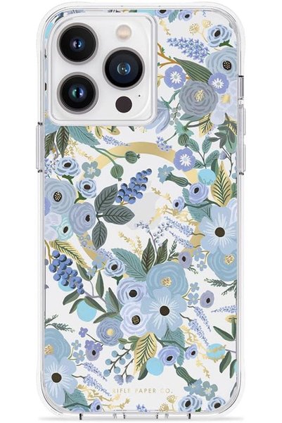 Case-Mate Rifle Paper Clear MagSafe Etui iPhone 14 Pro Max (Garden Party Blue)