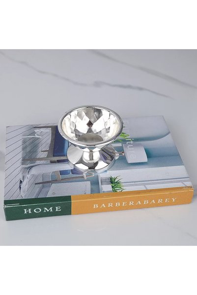 Al Hadaya Mall Silver Metal Vase Plate with Luxury Design - Silver - 10X10Cm