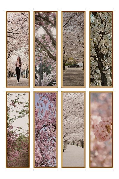 OEM Set 8 semne de carte floare de cais, design elegant, carton laminat