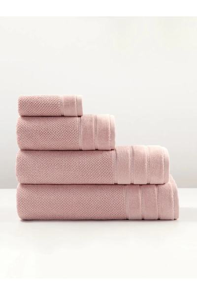 Karo Prosop de baie Loren, 100% bumbac, 100x150cm, 550g, culoare pudra, bordu...