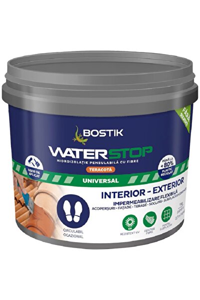 BOSTİK Membrană hidroizolantă din fibre, rezistentă la UV, 1 KG, culoarea ter...