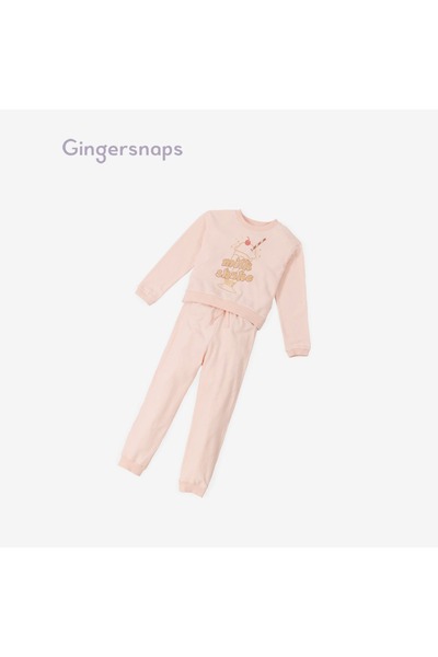 Gingersnaps طقم بنطلون وبلوزة بأكمام طويلة مطبوعة للفتيات