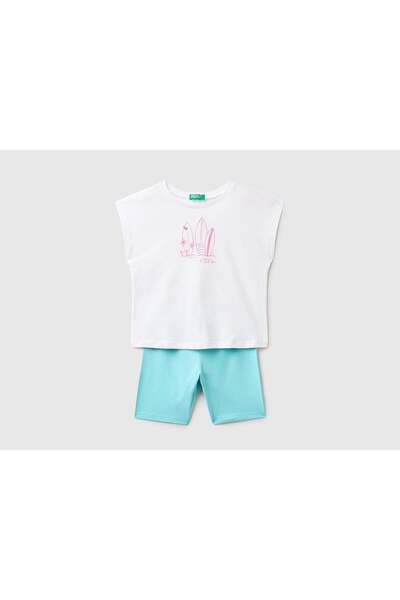 United Colors of Benetton Girls' T-Shirt and Shorts Set