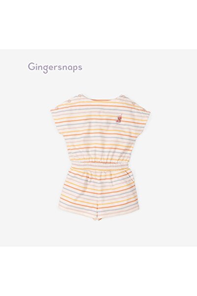 Gingersnaps جمبسوت بناتي مخطط بأكمام قصيرة
