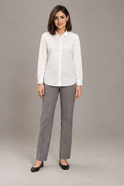 Livia Solid Long-Sleeved Button-Front Shirt
