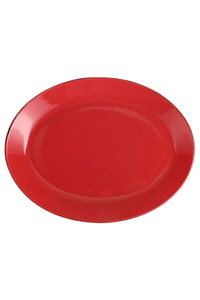 Porland Oval plate, porcelain, 36cm, "Seasons", Red -