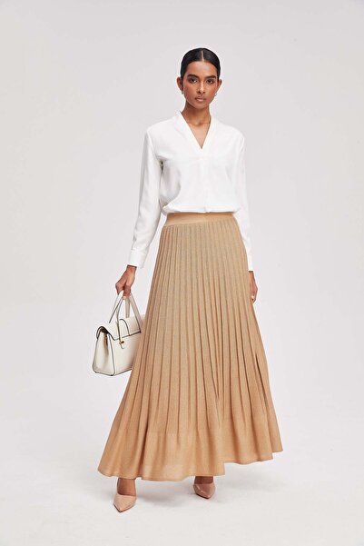 Livia Pleated Knit Maxi Skirt