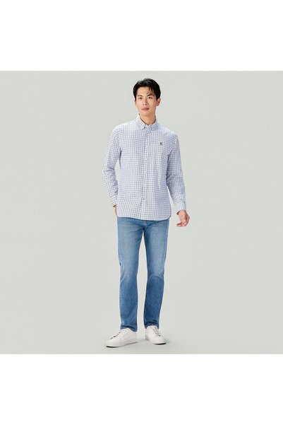 Giordano قميص أكسفورد رجالي بقصة ضيقة