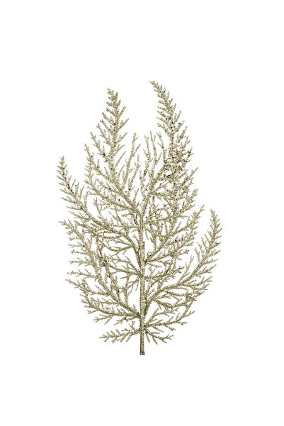 DD SHOP Ramura Decorativa de Craciun Feriga Glitter Bej 47cm - Crengute Decor...