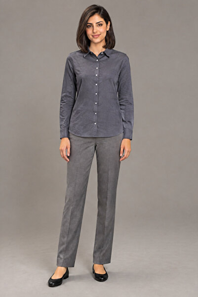 Livia Solid Long-Sleeved Button-Front Shirt