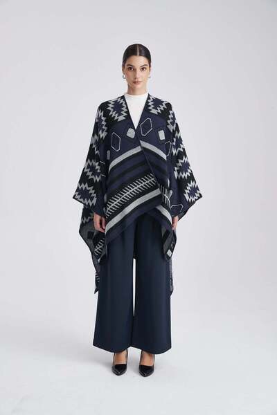 Yola Long Patterned Poncho