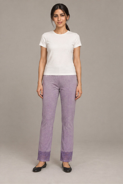 Livia Full-Length Trousers With Lace Hem