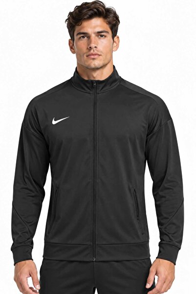 Nike Erkek Eşofman Üstü Tam Fermuarlı Spor Ceket Antrenman Sweatshirt Siyah