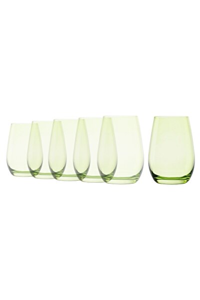 Stolzle Set of 6 water glasses, made of glass, 465ml, "Elements", Green -