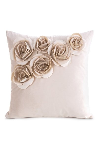 Eurofirany Fata Perna, EUROFIRANY, Flores Roze, 45x45 cm, Roz Prafuit, Catife...