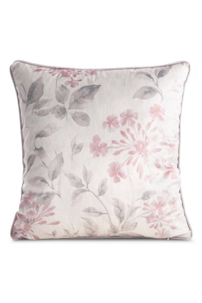 Eurofirany Fata de perna 45x45 cm din catifea naturala, roz cu motiv floral -...