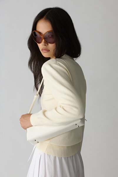 Suud Collection Ecru Mona V-Neck Sweater