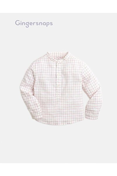 Gingersnaps Boys' Long-Sleeve Checkered Polo Shirt