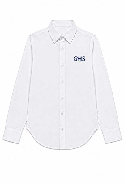 FASHION قميص GHIS للأولاد بأكمام طويلة (للصفوف 11-12) - أبيض