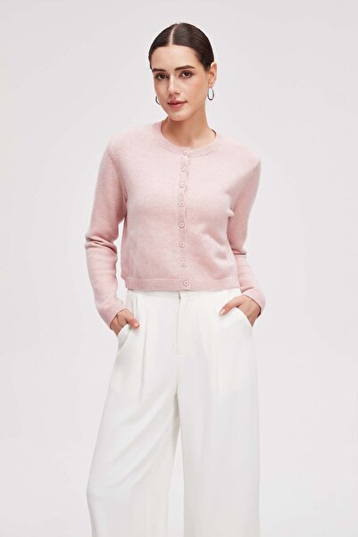 menta Plain Long-Sleeved Cardigan