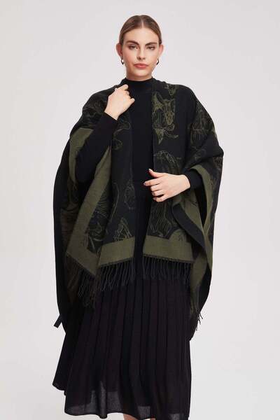Livia Patterned Poncho