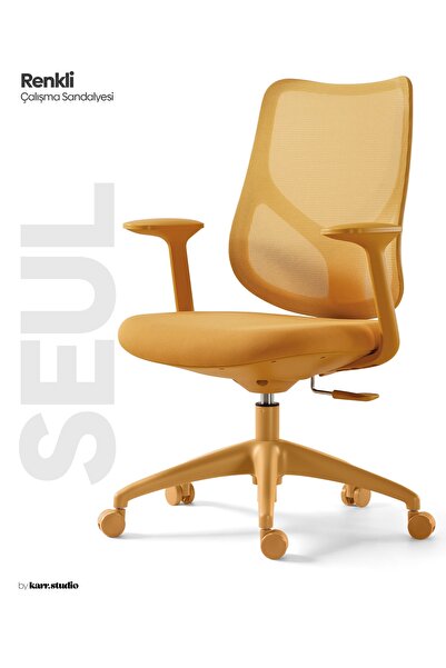 KARR OFFICE Seul Ergonomik Çalışma Sandalyesi - Sarı