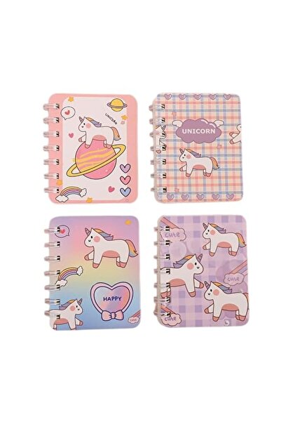 GENERAL 4PCS Cute Unicorn Bus Notebook, Wirebound Small Mini Pocket Journal D...