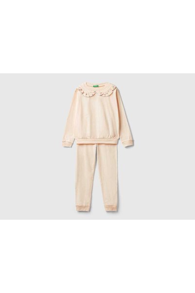 United Colors of Benetton بيجامة طويلة مع ياقة