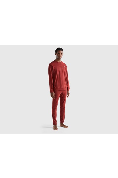 United Colors of Benetton بيجامات قطنية طويلة الألياف