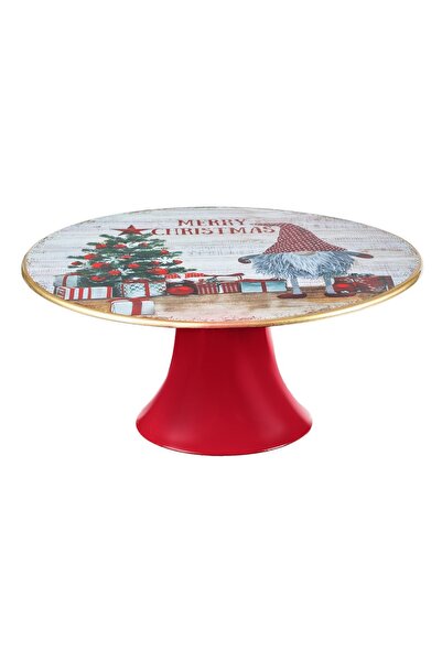 DD SHOP Platou din Plastic cu Picior Rosu pentru Dulciuri Model Gnome Mos Cra...