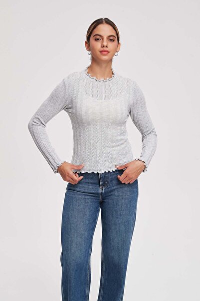 menta Low-Cut Long-Sleeved Top