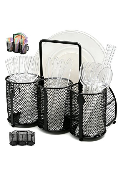 NO BRAND Organizator scurgător cu trei niveluri pentru uscat tacâmuri: furcul...