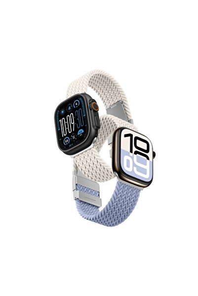 Amazingthing Pachet de 2 curele tip Blend pentru Apple Watch 45/46/49mm - Alb...