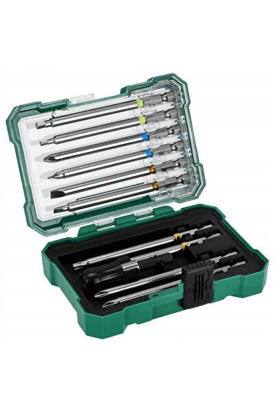 Stalco Set de biți din oțel S2 de 100mm cu adaptor, 11 piese. S-13720
