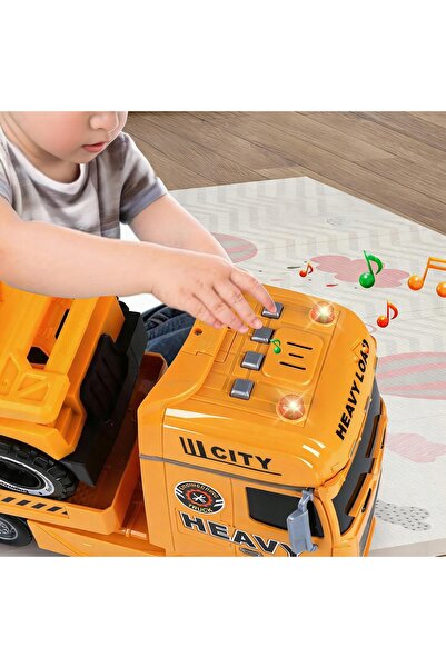 NO BRAND Set camion transportor mare XXL cu lumini și sunete, cu figurine din...