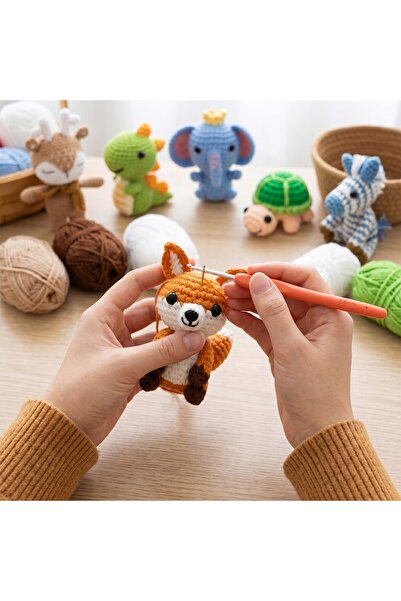 NO BRAND Kit de tricotat și croșetat pentru copii începători, fire, croșete