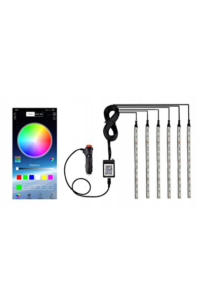 NO BRAND ILUMINARE INTERIOARĂ AUTO BANDĂ LED RGB 3M 6x12 APP BLUETOOTH