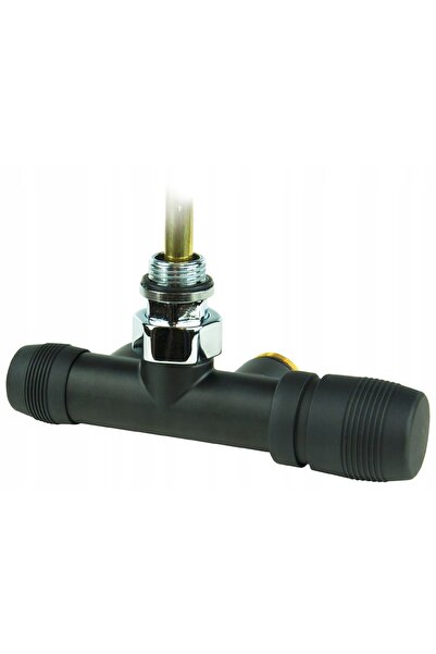 OTTONE MELODA Robinet unghiular negru mat pentru radiator de baie, robinet un...