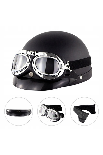 NO BRAND CĂȘTĂ DE MOTOCICLETĂ CU OCHELARI DE PROTECȚIE / VIZOR DETAȘABIL CU S...