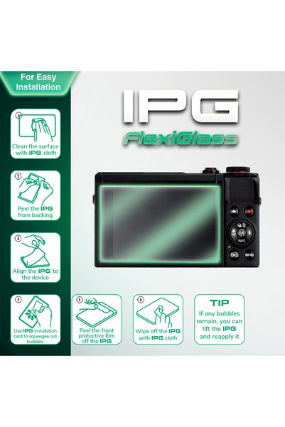 Ipg DJI Osmo Pocket 4 Creator için FlexiGlass Ekran Koruyucu (2 Adet), 9H Esnek Fiberglass Ekran Koruma Filmi, Pürüzsüz Cam Yüzey