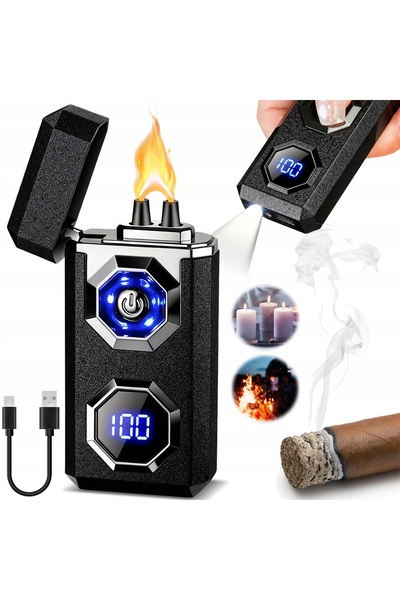 NO BRAND Brichetă USB cu plasmă, brichetă electrică, carcasă metalică reziste...
