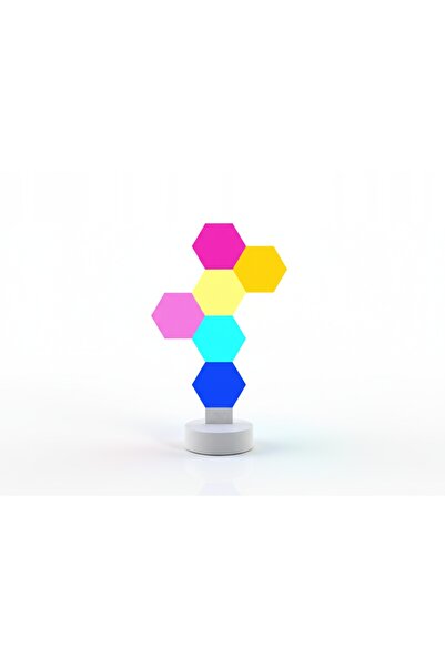 NO BRAND Panou LED RGB Inteligent, 6 hexagoane, lumină decorativă, control pr...