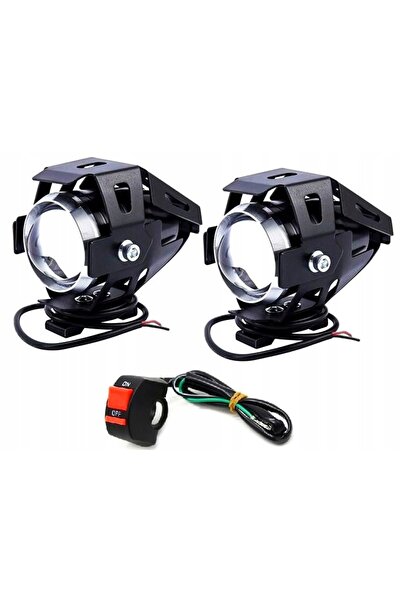 NO BRAND 2x Proiector de lucru cu halogen pentru motocicletă/ATV, cu inel LED...