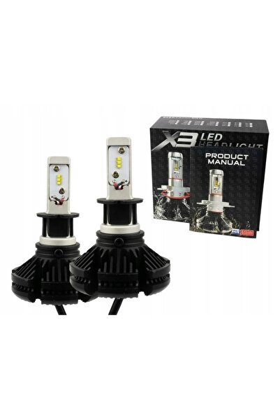 NO BRAND Becuri LED auto H3 12000lm X3 ZES 50W 12V 24V CANBUS Radiator 2 buc.