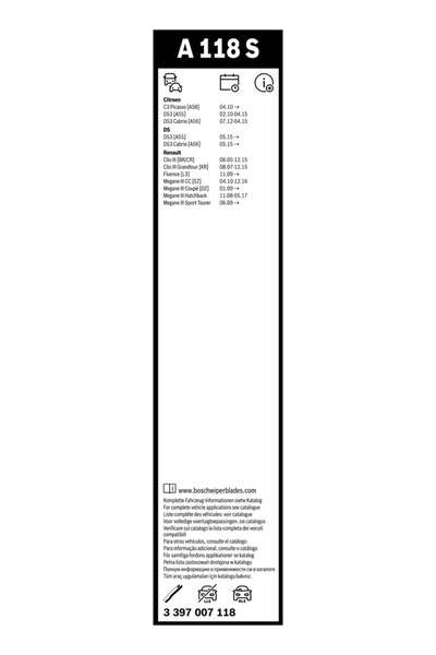 Bosch Lamelă ștergător 3 397 007 118
