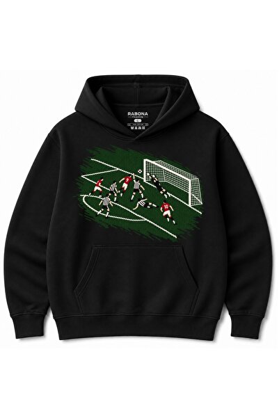 Rabona Fashion هودي برسومات كرة القدم بتصميم هدف في اللحظة الأخيرة
