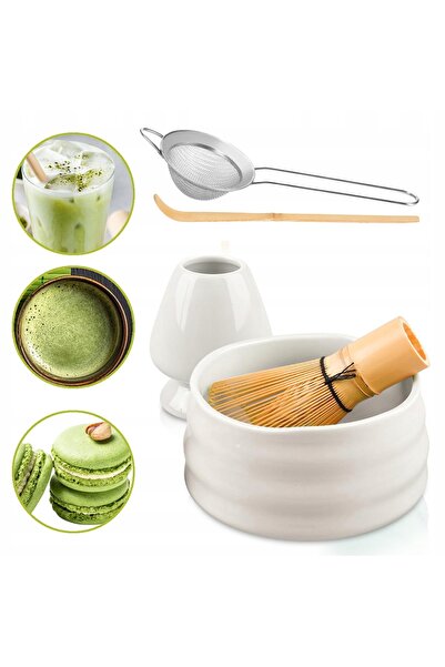 NO BRAND Set Chasen pentru ceai Matcha, perie, burete și Chashaku, cadou, 5 p...