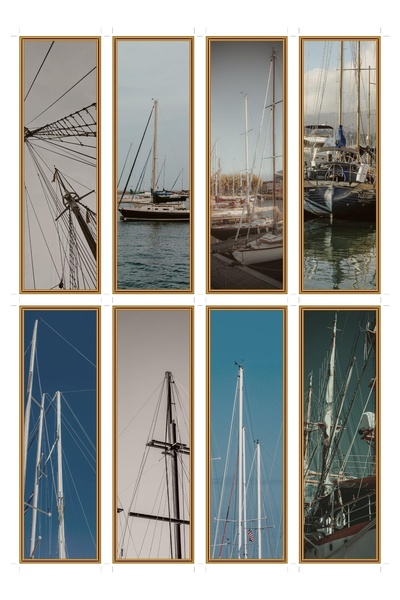 OEM Semne de carte set de 8 catarg de barca cu panze, design nautic elegant, ...